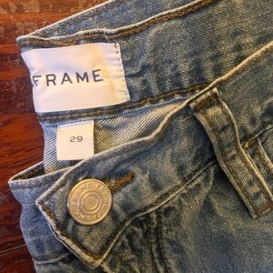 Frame Le Wide Leg Jeans 29 Happy Indigo High Rise Straight Leg Denim